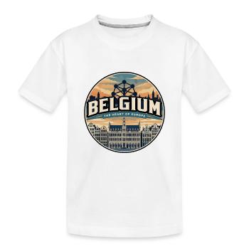 Insigne rétro belge de Bruxelles Grand Place - T-shirt bio Premium Enfant - blanc - Devant