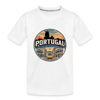 Insigne du tramway de Lisbonne au Portugal rétro - T-shirt bio Premium Enfant - blanc - Devant
