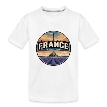Retro France Provence Lavender Badge - Kids' Premium Organic T-Shirt - white - Front