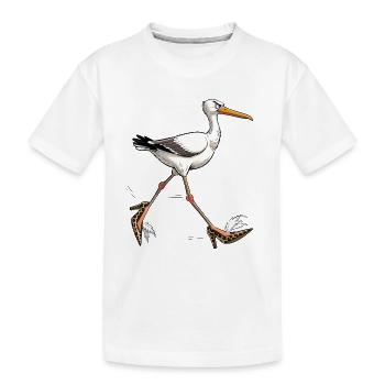 Élégante mouette en talons léopard - T-shirt bio Premium Enfant - blanc - Devant