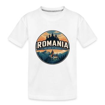 Insigne du château de Bran en Roumanie rétro - T-shirt bio Premium Enfant - blanc - Devant
