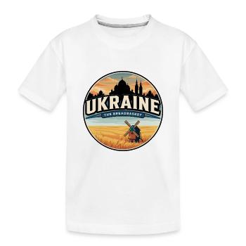 Insigne du champ de blé Ukrainien rétro - T-shirt bio Premium Enfant - blanc - Devant