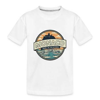 Emblème rétro Monaco Port Hercules - T-shirt bio Premium Enfant - blanc - Devant