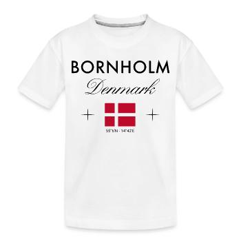 Bornholm, Danemark, Coordonnées Souvenir de voyage - T-shirt bio Premium Enfant - blanc - Devant