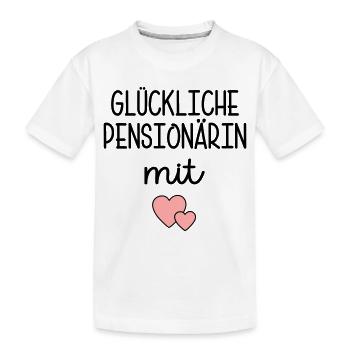 Herz - Glückliche Pensionärin - Kinder Premium Bio T-Shirt - Weiß - Vorne