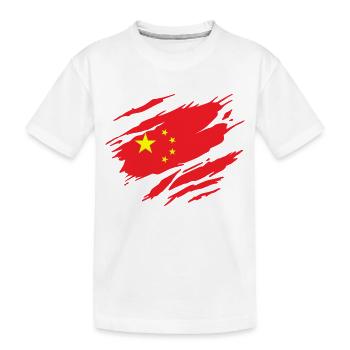 China Chinese Flag - Kids' Premium Organic T-Shirt - white - Front