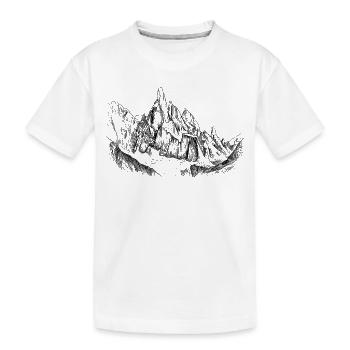 Silhouette du Cerro Torre | Conception du Sommet de la Patagonie - T-shirt bio Premium Enfant - blanc - Devant