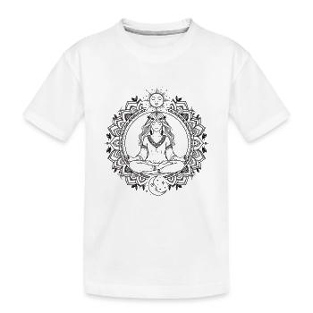 Boho Yoga Mandala - Méditation Soleil-Lune - T-shirt bio Premium Enfant - blanc - Devant