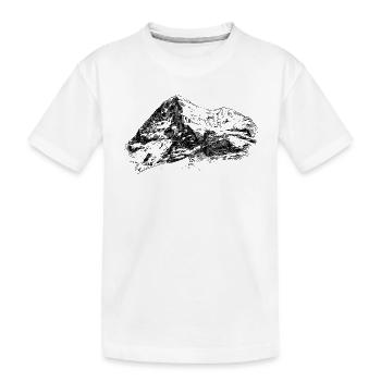 Eiger North Face Silhouette | Swiss Alps Summit - Kids' Premium Organic T-Shirt - white - Front
