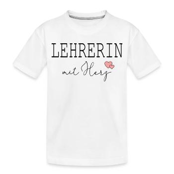 Lehrerin mit Herz - Kinder Premium Bio T-Shirt - Weiß - Vorne