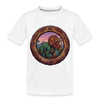 Tricératops dans l’anneau fossile - T-shirt bio Premium Enfant - blanc - Devant