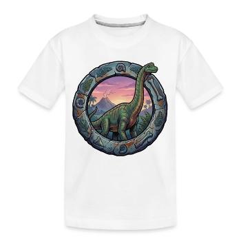 Brachiosaurus dans l’anneau volcanique - T-shirt bio Premium Enfant - blanc - Devant