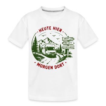 Abenteuer Roadtrip Waldsignale - Kinder Premium Bio T-Shirt - Weiß - Vorne