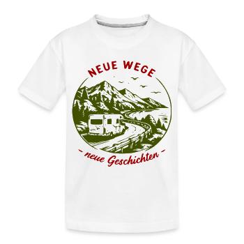 Neue Wege – Camperabenteuer am Berg - Kinder Premium Bio T-Shirt - Weiß - Vorne