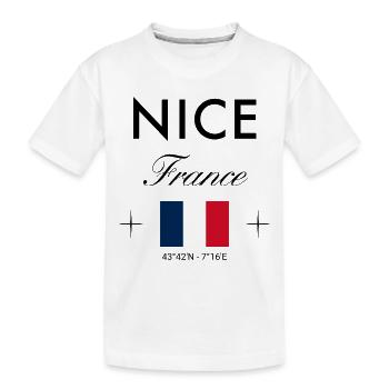 Nice, France, Coordonnées Souvenir de voyage - T-shirt bio Premium Enfant - blanc - Devant
