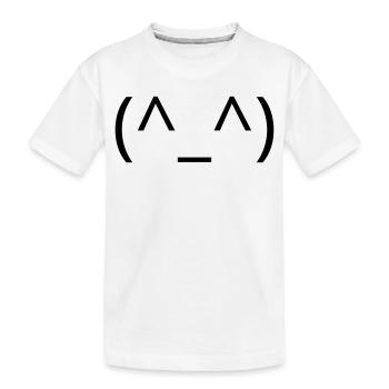Joyeux Classique du Sourire des Émoticônes (^_^) - T-shirt bio Premium Enfant - blanc - Devant