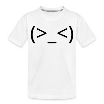 Émoticône (>_<) frustré argh Kaomoji - T-shirt bio Premium Enfant - blanc - Devant