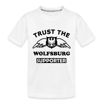 Wolfsburg Supporter - Kinder Premium Bio T-Shirt - Weiß - Vorne