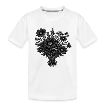 Botanique de linogravure vintage des fleurs sauvages - T-shirt bio Premium Enfant - blanc - Devant
