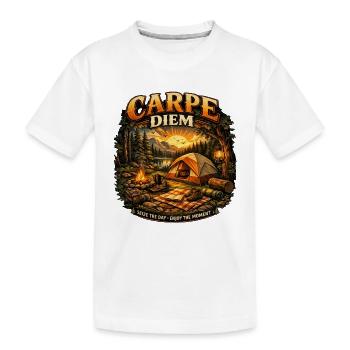 Coucher de soleil sur le feu de camp de Carpe Diem - T-shirt bio Premium Enfant - blanc - Devant