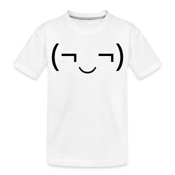 Émoticône espiègle (¬‿¬) sourire espiègle - T-shirt bio Premium Enfant - blanc - Devant