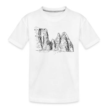Silhouette du massif Sciliar | Monuments des Dolomites - T-shirt bio Premium Enfant - blanc - Devant