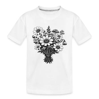 Botanique de linogravure vintage des fleurs sauvages - T-shirt bio Premium Enfant - blanc - Devant