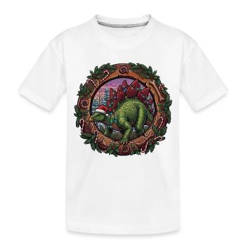 Magie de Noël du stégosaure - T-shirt bio Premium Enfant - blanc - Devant