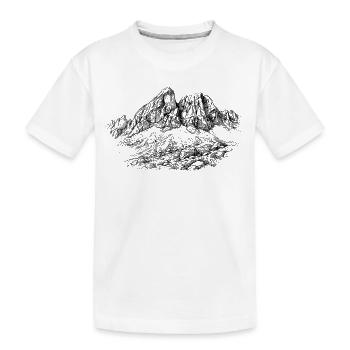 Sass de Putia Silhouette | Sass de Putia Dolomites - T-shirt bio Premium Enfant - blanc - Devant