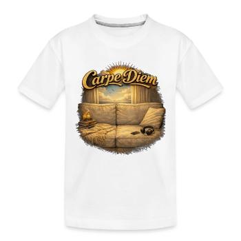 Carpe Diem Wohnzimmer Vintage Sofa - Kinder Premium Bio T-Shirt - Weiß - Vorne