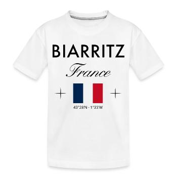 Biarritz France coordonne le souvenir de voyage - T-shirt bio Premium Enfant - blanc - Devant