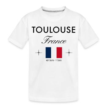 Toulouse, France, coordonnées Souvenir de voyage - T-shirt bio Premium Enfant - blanc - Devant
