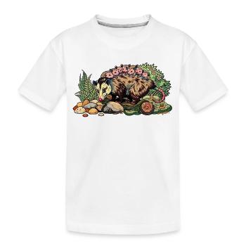 Maman opossum avec sa progéniture - T-shirt bio Premium Enfant - blanc - Devant