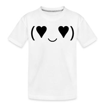 Émotique amoureuse (♥‿♥) Yeux en cœur Kaomoji - T-shirt bio Premium Enfant - blanc - Devant