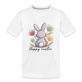 Joyeux lapin de Pâques - T-shirt bio Premium Enfant - blanc - Devant