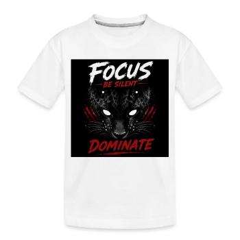 Concentre-toi, sois silencieux, domine Panthère - T-shirt bio Premium Enfant - blanc - Devant