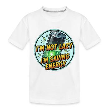 T-shirt Laugh Saving Energy - T-shirt bio Premium Enfant - blanc - Devant