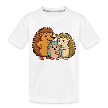 Lustige Igelfamilie - Kinder Premium Bio T-Shirt - Weiß - Vorne