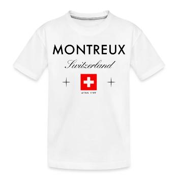 Montreux, Suisse, coordonnées Souvenir de voyage - T-shirt bio Premium Enfant - blanc - Devant