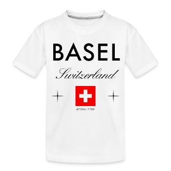 Bâle Suisse Coordonnées Souvenir de voyage - T-shirt bio Premium Enfant - blanc - Devant