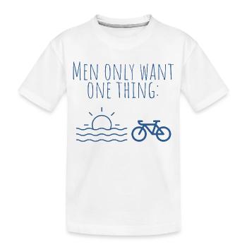Blue Beach Bike Minimal Print - T-shirt bio Premium Enfant - blanc - Devant