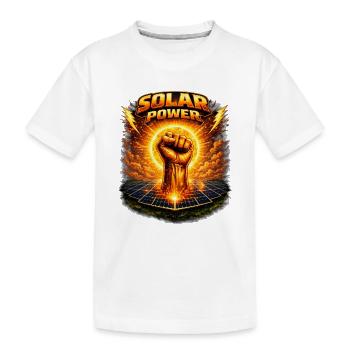 Solar Power Fist - Kids' Premium Organic T-Shirt - white - Front