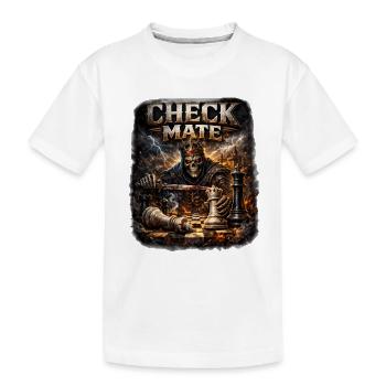 Check Mate Todeskönig am Schachbrett - Kinder Premium Bio T-Shirt - Weiß - Vorne