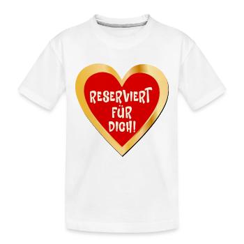Reservierung Liebe Herz - Kinder Premium Bio T-Shirt - Weiß - Vorne
