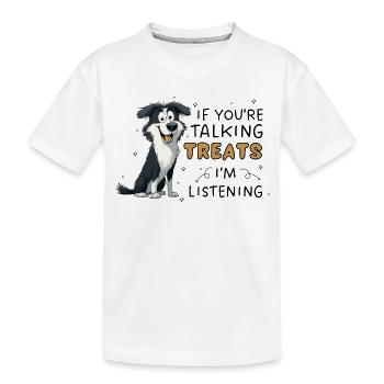 Border Collie friandise un chien drôle de design - T-shirt bio Premium Enfant - blanc - Devant