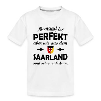 RotGelb Schildwappen Saarland - Kinder Premium Bio T-Shirt - Weiß - Vorne