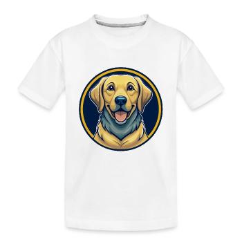 Labrador Retriever Hund Kawaii Cartoon Clipart Logo - Kinder Premium Bio T-Shirt - Weiß - Vorne