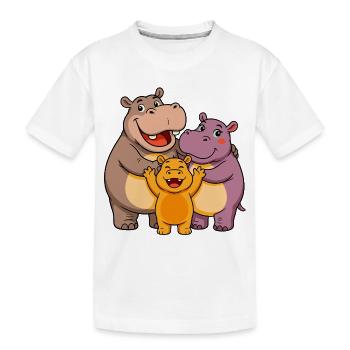 Hippopotames amusants - T-shirt bio Premium Enfant - blanc - Devant