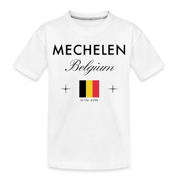 Mechelen Belgien Koordinaten Reise Souvenir - Kinder Premium Bio T-Shirt - Weiß - Vorne
