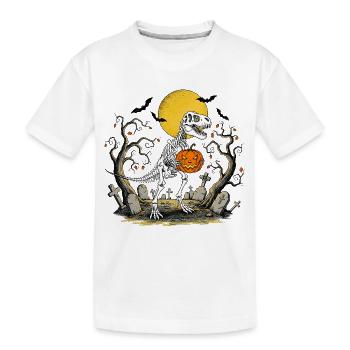 T Rex d’Halloween - T-shirt bio Premium Enfant - blanc - Devant